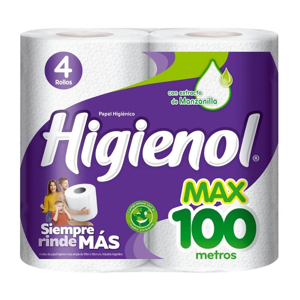 Papel Higienico Max Panal Higienol 100 Mt 4u Arjosimarprod