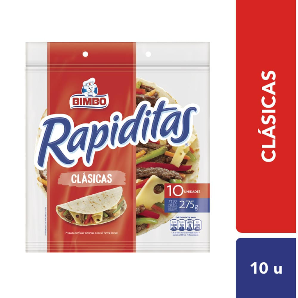 Tortilla Rapiditas Clasicas Bimbo 275 gr arjosimarprod