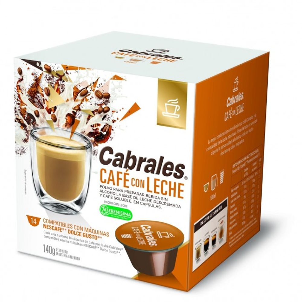 Cafe con Leche Capsulas Cabrales 120 gr 12U - arjosimarprod